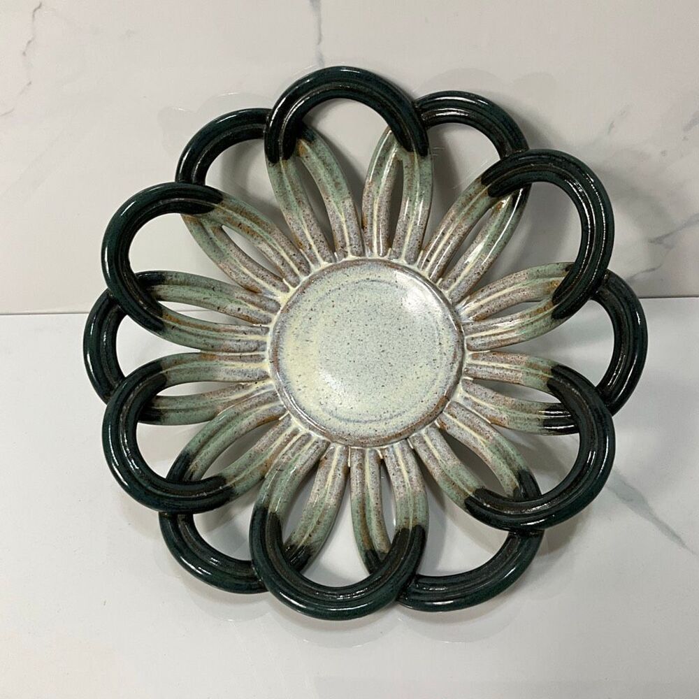 HANDMADE Pottery Woven Basket Bowl